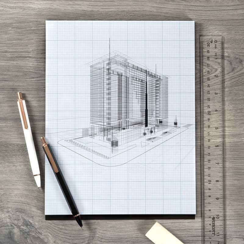 Bienfang Designer Grid Paper Pad, 8x8 Cross Section, 8.5 x 11 inches, 50 Sheets - Image 2